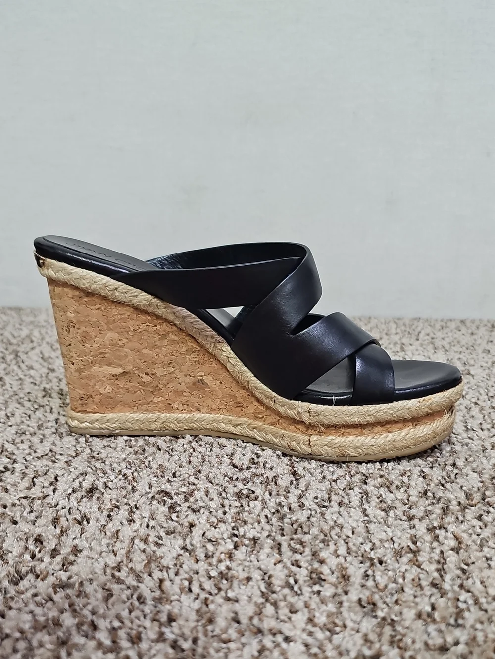 JIMMY CHOO PRISMA VACHETTA CORK WEDGE SANDALS BFPM-07-204